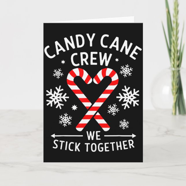 Christmas Candy Cane Heart Holiday Family Matching Karte (Vorderseite)