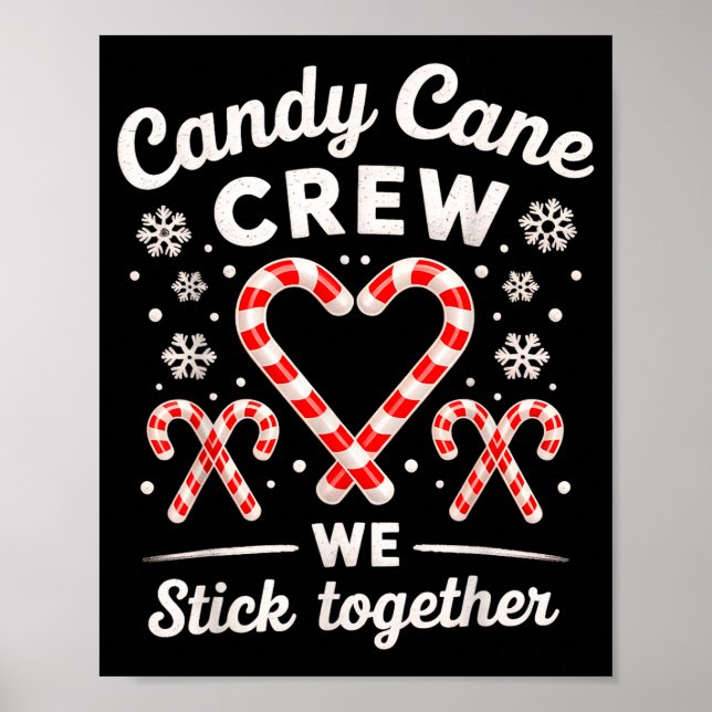 Christmas Candy Cane Heart Holiday Family Matching Poster (Vorne)