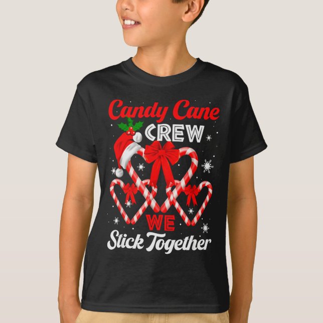 Christmas Candy Cane Heart Holiday Family Matching T-Shirt (Vorderseite)