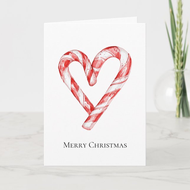 Christmas Candy Cane Heart Karte (Vorderseite)