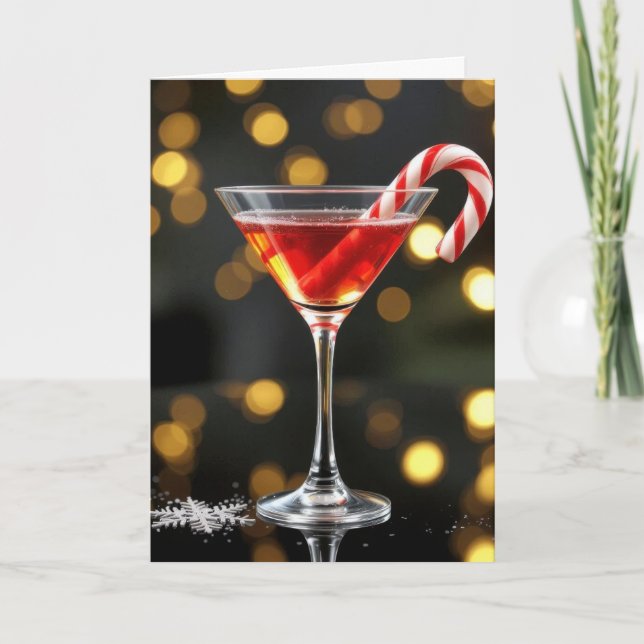 Christmas Candy Cane In a Cocktail Karte (Vorderseite)