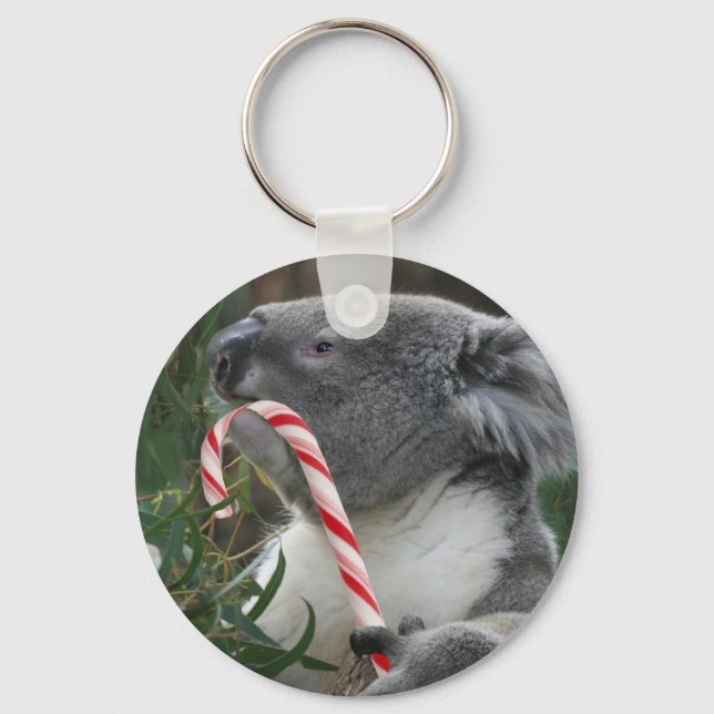 Christmas Candy Cane Koala Schlüsselanhänger (Vorderseite)