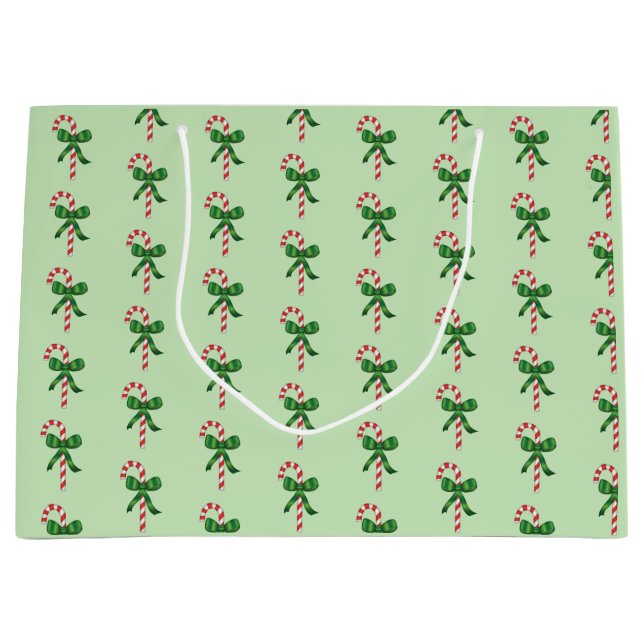 Christmas Candy Cane Pattern Große Geschenktüte (Vorderseite)