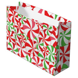 Christmas Candy Cane Pattern, Xmas Party Candy Große Geschenktüte