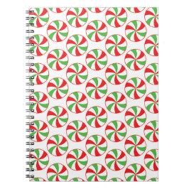 Christmas Candy Cane Print Cover Notebook Journal Notizblock
