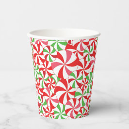 Christmas Candy Cane Print Party Paper Cups Pappbecher