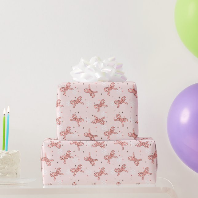 Christmas Candy Cane Ribbon Muster Geschenkpapier (Partygeschenke)