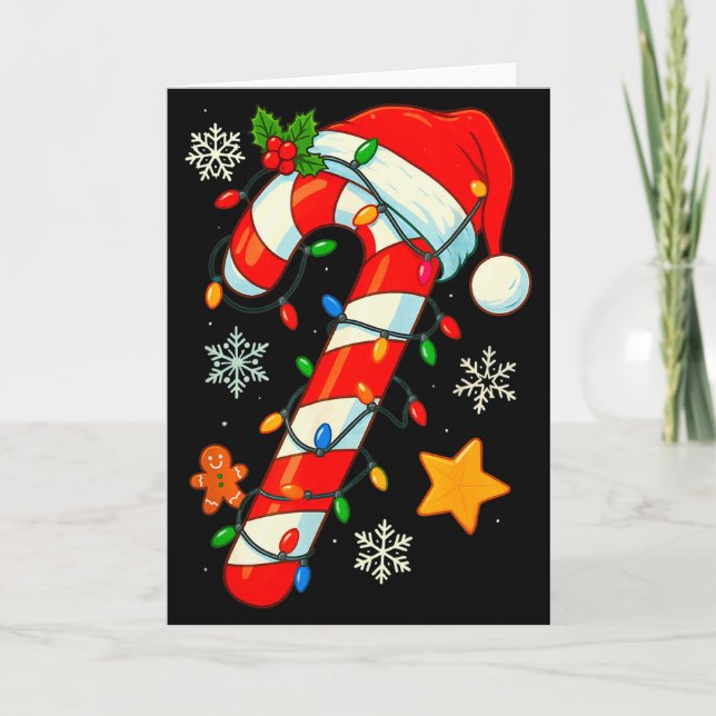 Christmas Candy Cane Santa Hat Xmas Kids Toddler Y Karte (Vorderseite)