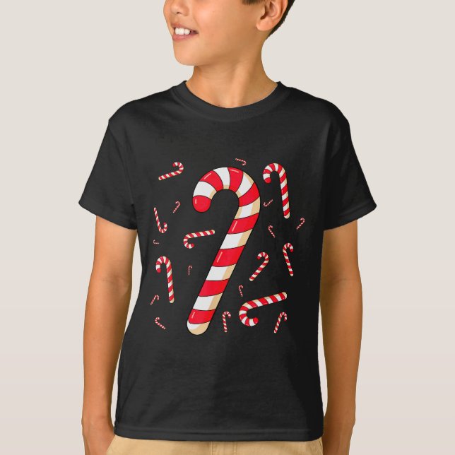 Christmas Candy Cane Santa Xmas Family Kid Toddler T-Shirt (Vorderseite)