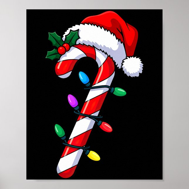 Christmas Candy Cane Santa Xmas  Poster (Vorne)