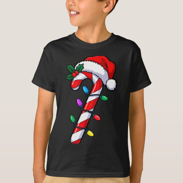 Christmas Candy Cane Santa Xmas  T-Shirt (Vorderseite)