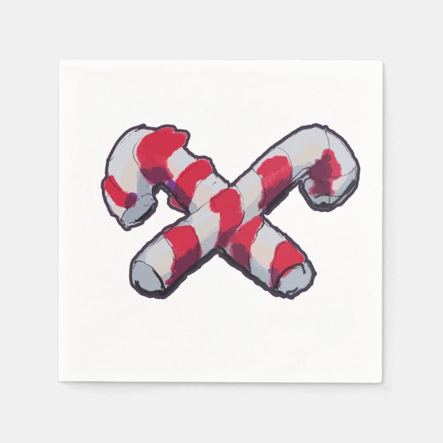 Christmas Candy Cane Serviette (Vorderseite)