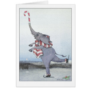 Christmas Candy Cane Skaten Elephant