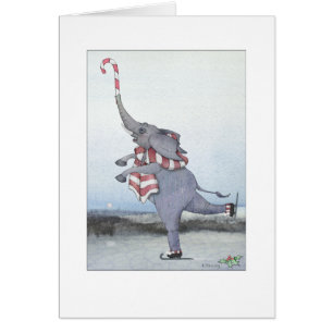 Christmas Candy Cane Skaten Elephant