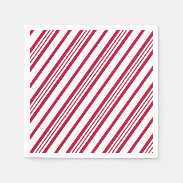 Christmas Candy Cane Stripe Serviette (Vorderseite)