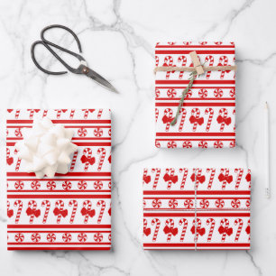 Christmas Candy Cane Stripes Geschenkpapier Set