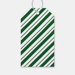 Christmas Candy Cane Stripes in Green and White Geschenkanhänger
