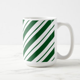 Christmas Candy Cane Stripes in Green and White Kaffeetasse