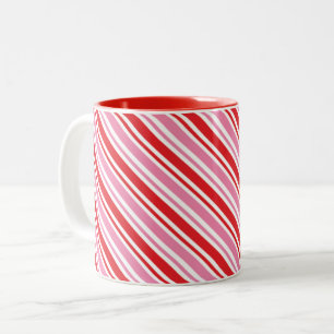 CHRISTMAS CANDY CANE STRIPES niedliches, modernes  Zweifarbige Tasse