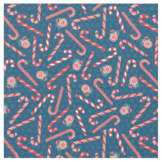Christmas Candy Canes Fabric Stoff