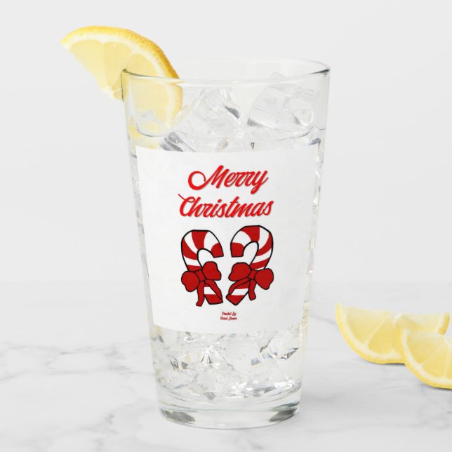 Christmas Candy Canes Glass Tumbler (Vorderseite Ice)