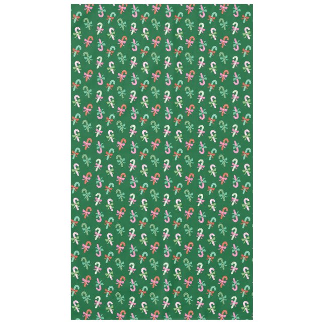 Christmas Candy Canes with Bows - Green Tischdecke (Vorderseite)