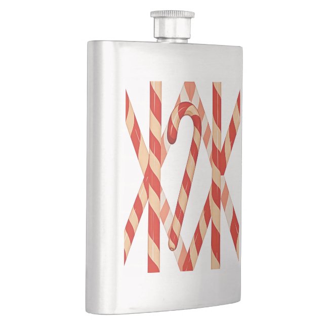 Christmas Candy Red White Vector Design Flachmann (Rechts)