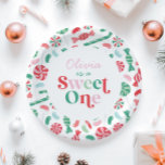 Christmas Candy Sweet One First Birthday Pappteller<br><div class="desc">Sweet One! Christmas Candy Sweet One first birthday party invitation with candy canes,  jelly beans and other candy.</div>