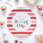 Christmas Candy Sweet One First Birthday Pappteller<br><div class="desc">Sweet One! Christmas Candy Sweet One first birthday party invitation with candy canes,  jelly beans and other candy.</div>