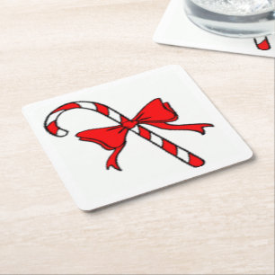 CHRISTMAS CANDYCANE RECHTECKIGER PAPPUNTERSETZER
