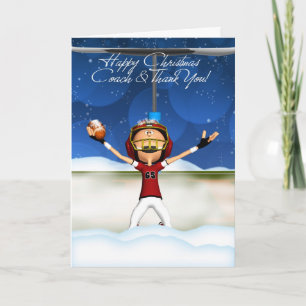Christmas Card American Football - Thank You Coach Dankeskarte