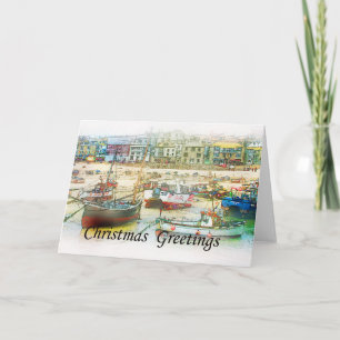 Christmas Card Boats Feiertagskarte