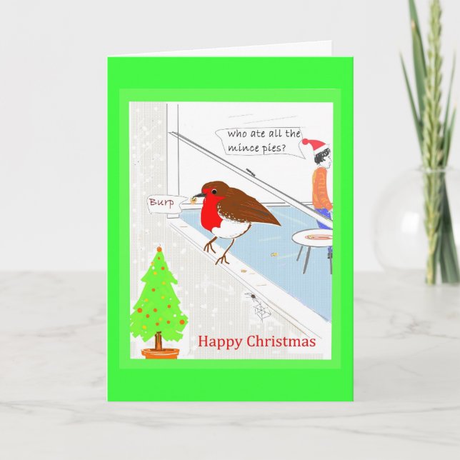 Christmas Card customizable Robin Feiertagskarte (Vorderseite)