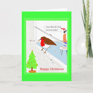 Christmas Card customizable Robin Feiertagskarte