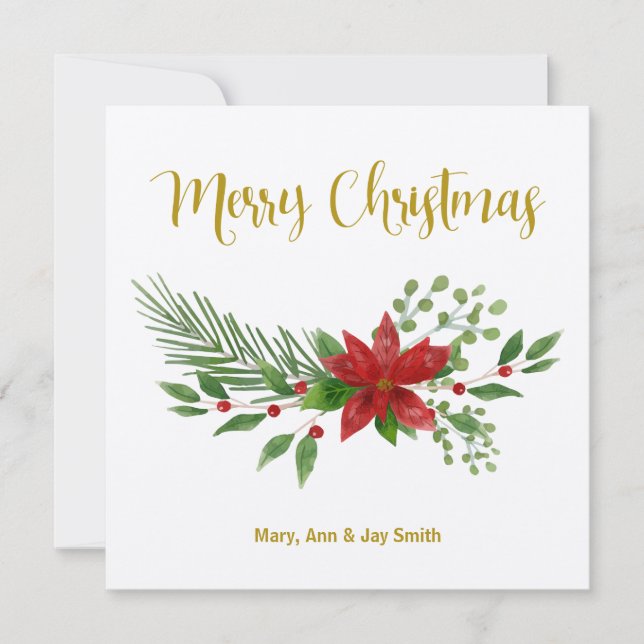 Christmas card design with Poinsettia Design (Vorderseite)