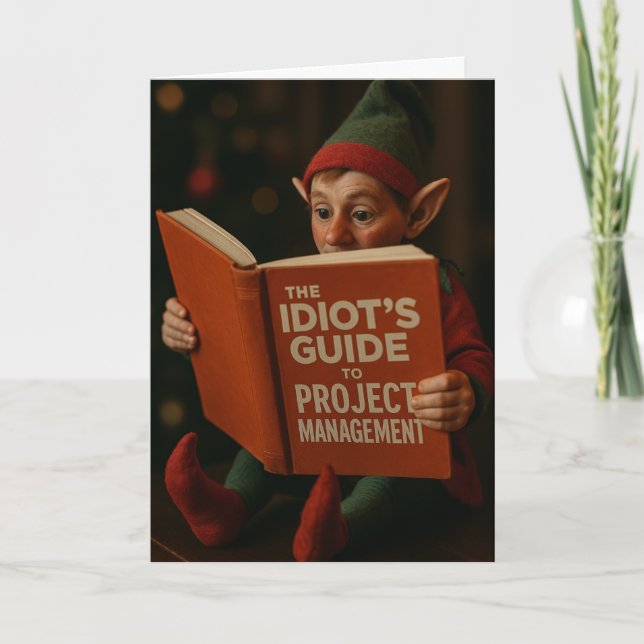 Christmas card elf 'Idiots Guide Site Management' Karte (Vorderseite)