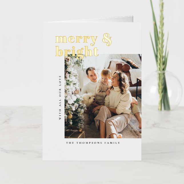 Christmas Card Foil Merry & Bright (Vorderseite)