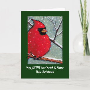 CHRISTMAS CARD: KARDINAL, BIRD, PASTEL ART FEIERTAGSKARTE