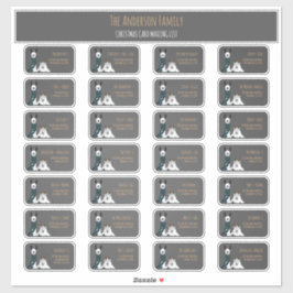 Christmas Card Mailing List Label Set Llama Sheep 