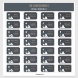 Christmas Card Mailing List Label Set Llama Sheep 