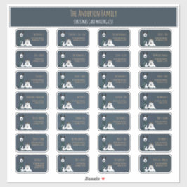 Christmas Card Mailing List Label Set Llama Sheep 
