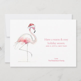 CHRISTMAS CARD Pink Flamingo Florida Holiday Card Feiertagskarte