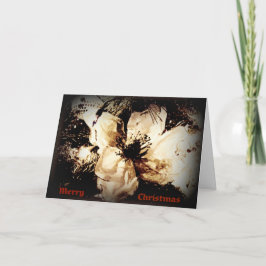 CHRISTMAS CARD SEPIA BLUME FEIERTAGSKARTE