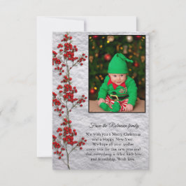 Christmas Card With a Smiling and Happy Baby. Dankeskarte
