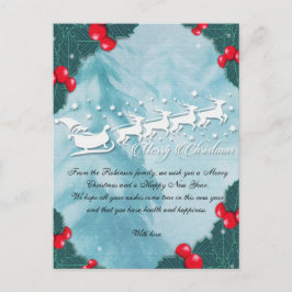 Christmas Card With Santa's Reindeer Postkarte