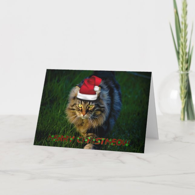 Christmas card xmas Christmas animal kitty cat Feiertagskarte (Vorderseite)