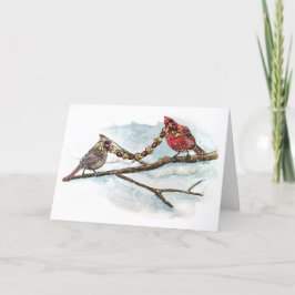 Christmas Cardinals Blank Feiertagskarte