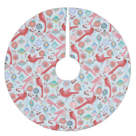 Christmas Cardinals Midcentury Modern Polyester Weihnachtsbaumdecke