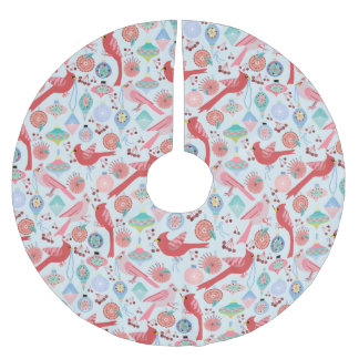 Christmas Cardinals Midcentury Modern Polyester Weihnachtsbaumdecke