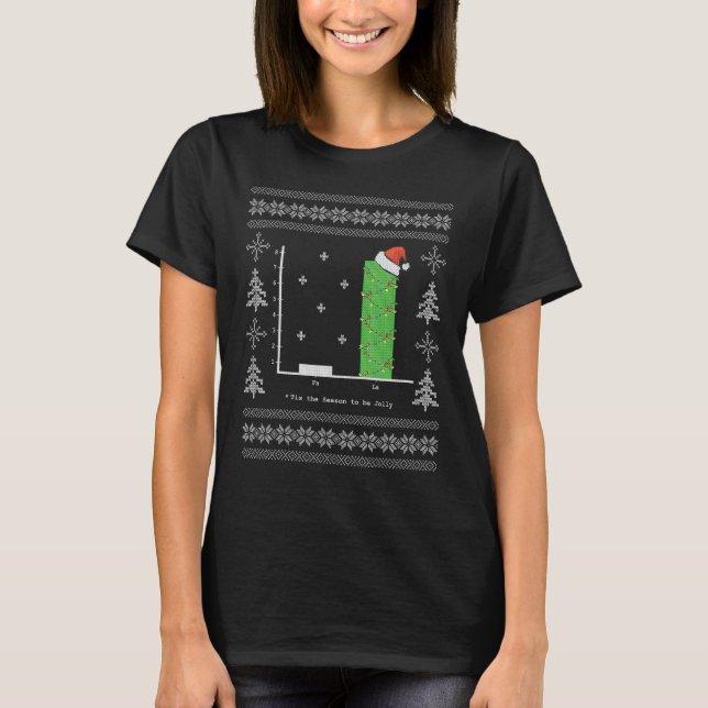 Christmas Carol Math Bar Graph Ugly Christmas 1 T-Shirt (Vorderseite)